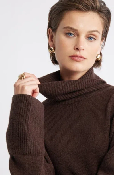 Nordstrom Wool & Cashmere Turtleneck Sweater In Brown