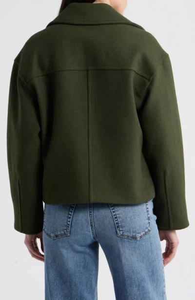 Michael Kors Drop Shoulder Oversize Crop Coat In Green