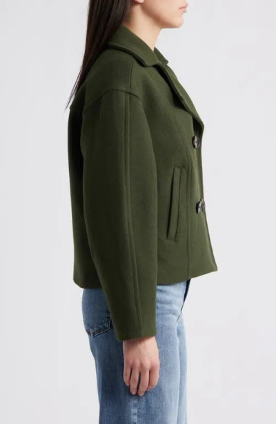 Michael Kors Drop Shoulder Oversize Crop Coat In Green