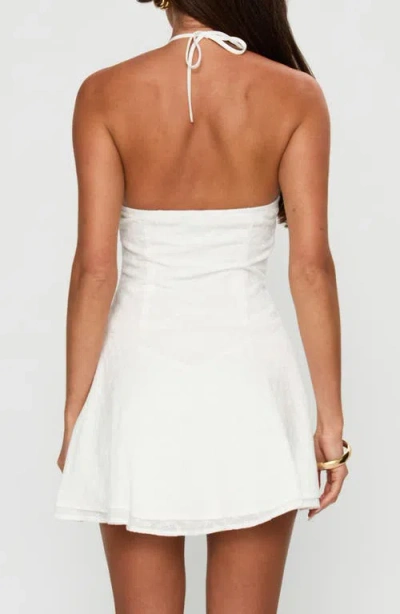 Princess Polly Flower Child Cotton Eyelet Halter Minidress In White