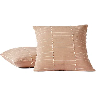 Coyuchi Precita Organic Cotton Pillow Cover In Brown