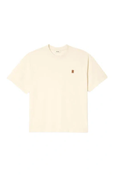 Sandro Leather Logo T-shirt In Neutral