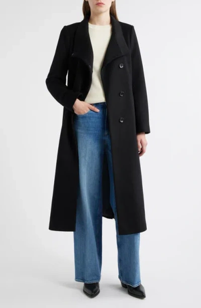 Sam Edelman Stand Collar Wrap Coat In Black