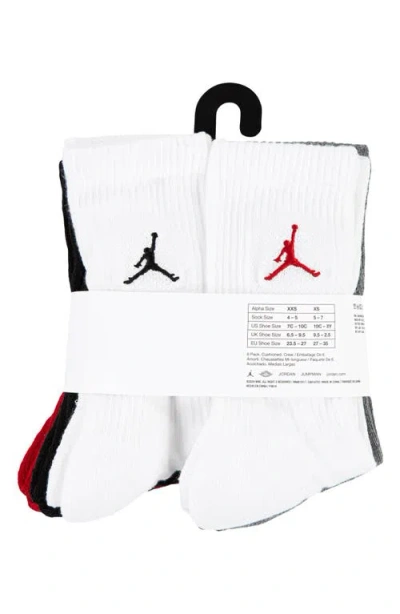 Jordan Kids' Assorted 6-pack Everyday Essentials Crew Socks In Gray