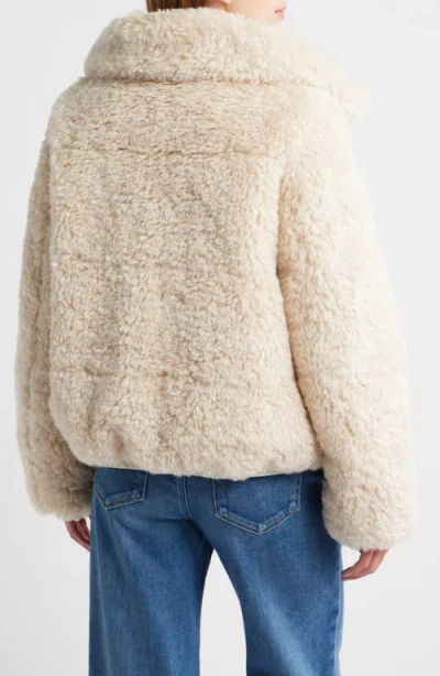 Save The Duck Kennie Water Repellent Faux Shearling Jacket In Neutral