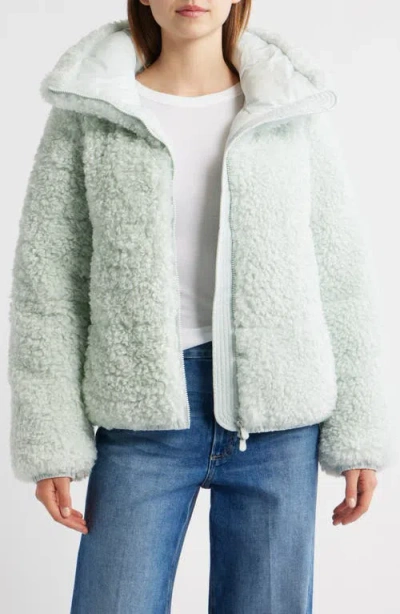 Save The Duck Kennie Water Repellent Faux Shearling Jacket In Blue