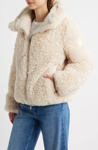 Save The Duck Kennie Water Repellent Faux Shearling Jacket In Neutral