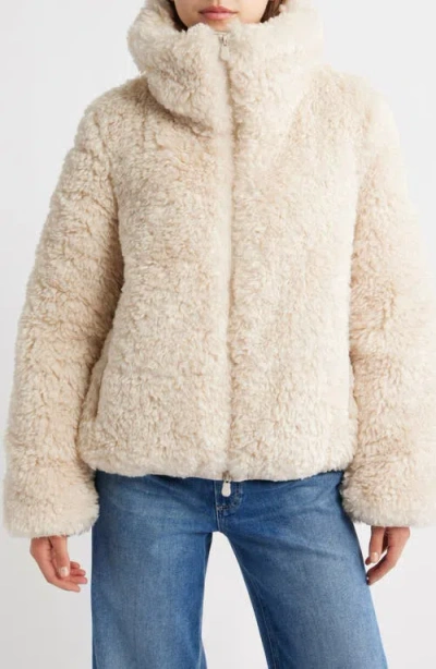 Save The Duck Kennie Water Repellent Faux Shearling Jacket In Neutral
