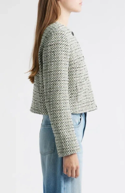 Hugo Boss Boss Tweed Crop Jacket In Multi
