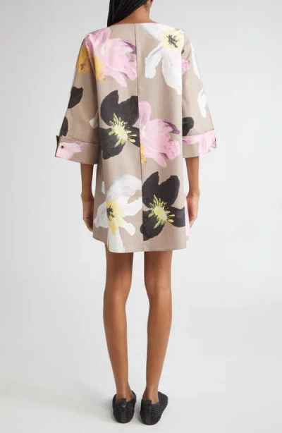 Stine Goya Floral Organic Cotton Poplin Minidress In Multi