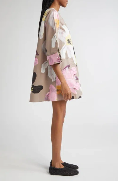 Stine Goya Floral Organic Cotton Poplin Minidress In Multi