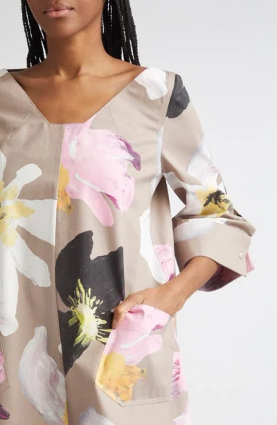 Stine Goya Floral Organic Cotton Poplin Minidress In Multi