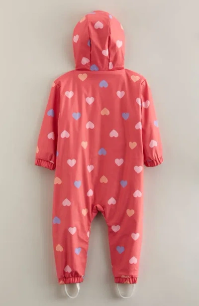 Tucker + Tate Heart Print Hooded Puddle Suit In Red