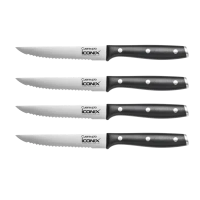 Cuisine::pro ® Set Of 4 Iconix Steak Knives In Black