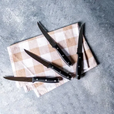 Cuisine::pro ® Set Of 4 Iconix Steak Knives In Black