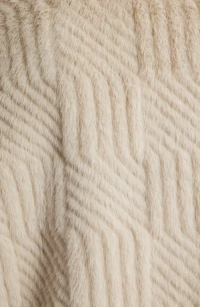Bernardo Square Pattern Faux Fur Coat In Neutral