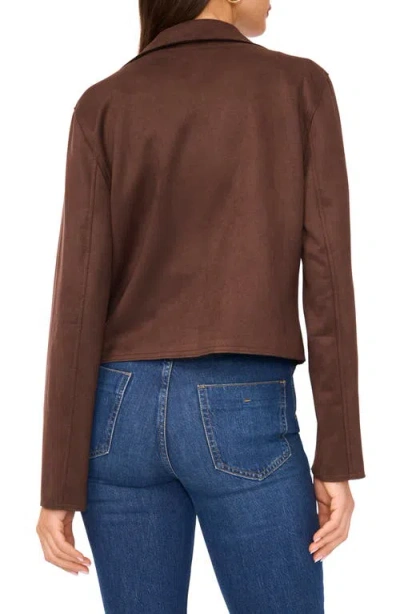 Vince Camuto One-button Faux Suede Jacket In Brown
