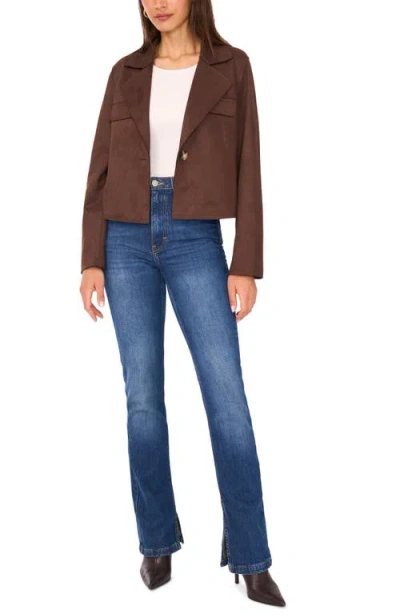 Vince Camuto One-button Faux Suede Jacket In Brown