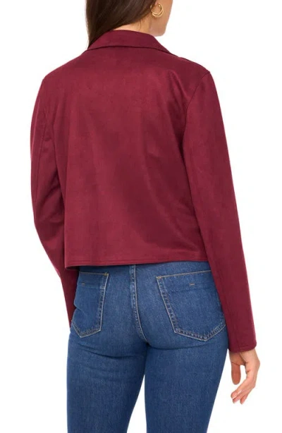 Vince Camuto One-button Faux Suede Jacket In Burgundy
