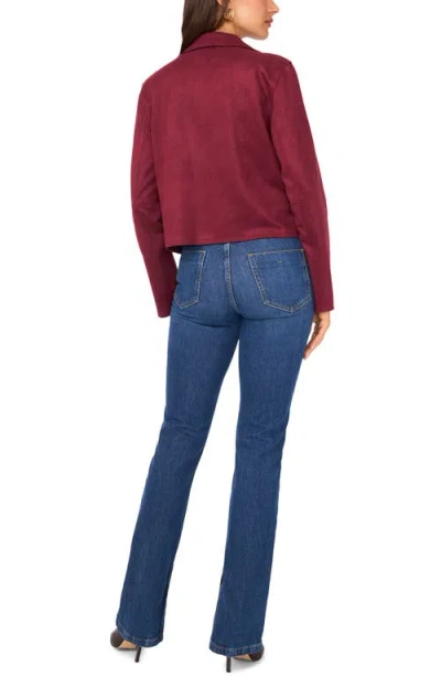 Vince Camuto One-button Faux Suede Jacket In Burgundy
