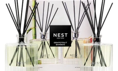 Nest New York Grapefruit & Bamboo Reed Diffuser Set $124 Value In Transparent