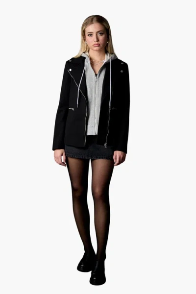 Blue Revival Helen Moto Blazer With Removable Grey Hoodie Insert