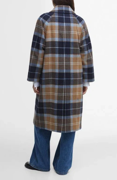 Barbour Kira Tartan Wool Blend Car Coat
