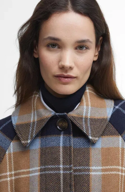 Barbour Kira Tartan Wool Blend Car Coat
