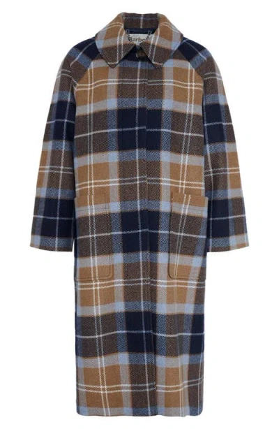 Barbour Kira Tartan Wool Blend Car Coat