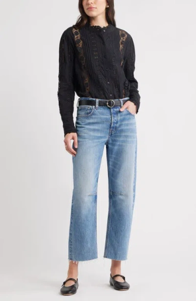 Caslonr Caslon(r) Pretty Lace Panel Button-up Shirt
