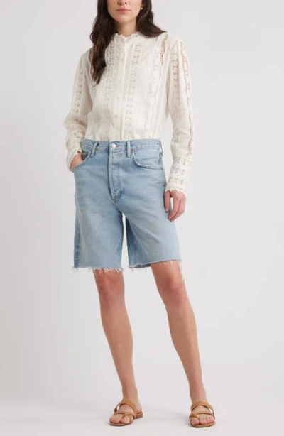 Caslonr Caslon(r) Pretty Lace Panel Button-up Shirt