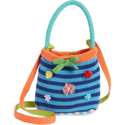 Yanyan Embellished Stripe Cotton Knit Handbag