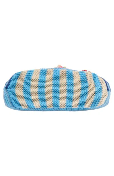 Yanyan Embellished Stripe Cotton Knit Handbag