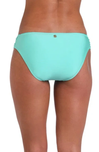 Sunshine 79 Solids Shirred Side Bikini Bottoms In Green