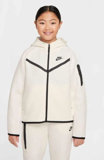 Nike Women's  Sportswear Tech Fleece Girls' Full-zip Hoodie In White