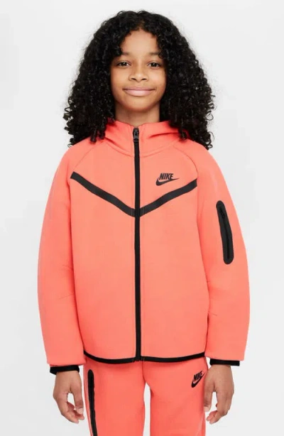 Nike Women's  Sportswear Tech Fleece Girls' Full-zip Hoodie In Orange