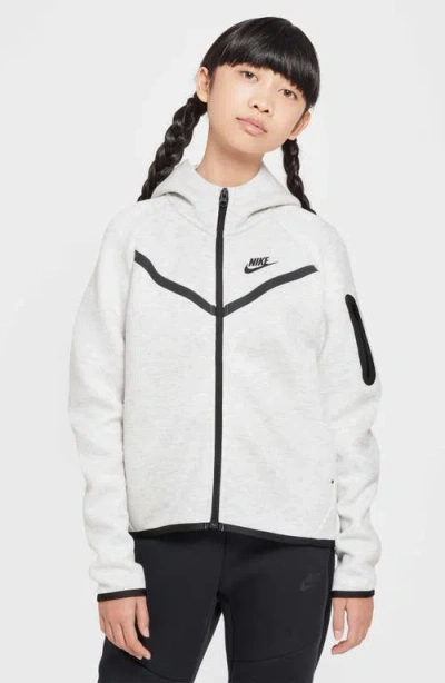 Nike Women's  Sportswear Tech Fleece Girls' Full-zip Hoodie In White
