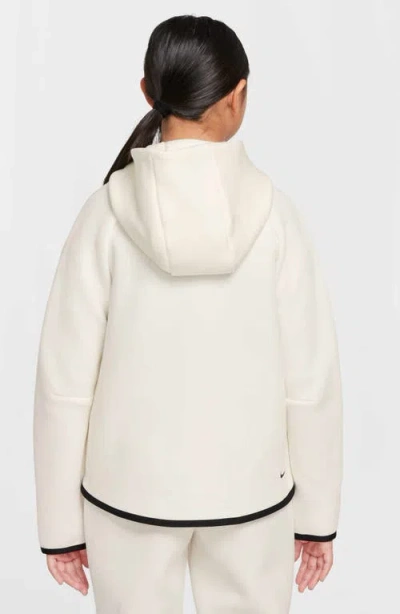 Nike Women's  Sportswear Tech Fleece Girls' Full-zip Hoodie In White