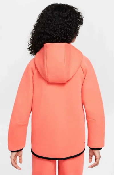 Nike Women's  Sportswear Tech Fleece Girls' Full-zip Hoodie In Orange