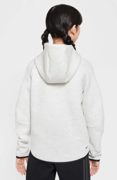 Nike Women's  Sportswear Tech Fleece Girls' Full-zip Hoodie In White