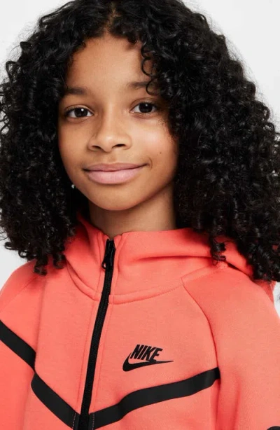 Nike Women's  Sportswear Tech Fleece Girls' Full-zip Hoodie In Orange