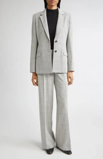 Lafayette 148 New York Sullivan Glen Plaid Wool Blend Bouclé Wide Leg Pants