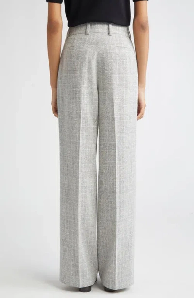Lafayette 148 New York Sullivan Glen Plaid Wool Blend Bouclé Wide Leg Pants