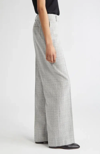 Lafayette 148 New York Sullivan Glen Plaid Wool Blend Bouclé Wide Leg Pants