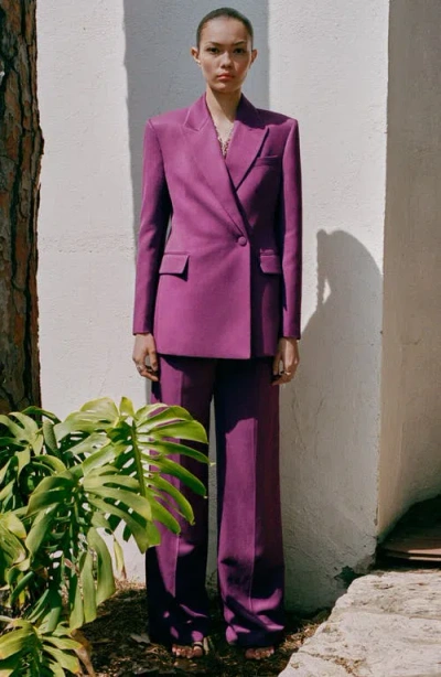 Mango Straight Leg Suit Trousers In Purple