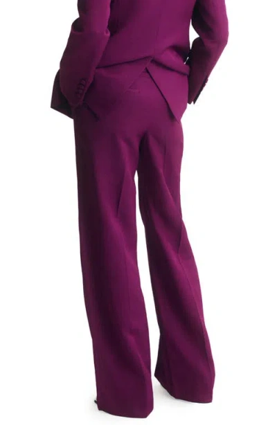 Mango Straight Leg Suit Trousers In Purple