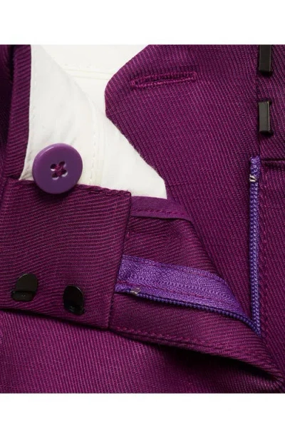 Mango Straight Leg Suit Trousers In Purple
