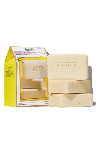Kiehl's Since 1851 Ultimate Man Scrub Soap Bar Trio $60 Value