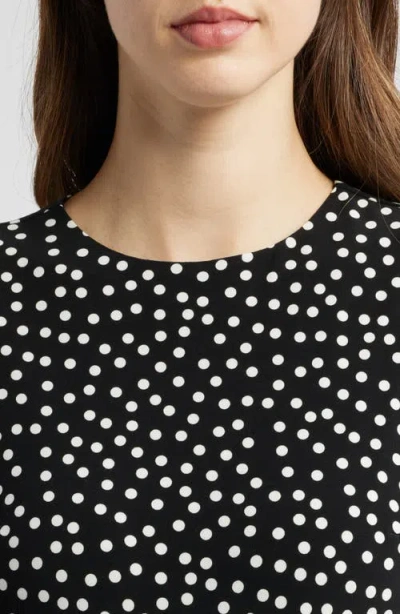 Anne Klein Polka Dot Pleat Skirt Midi Dress