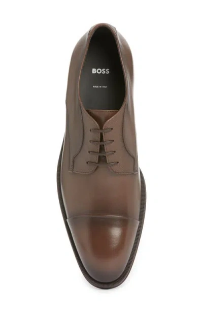 Hugo Boss Boss Derrek Cap Toe Derby In Brown